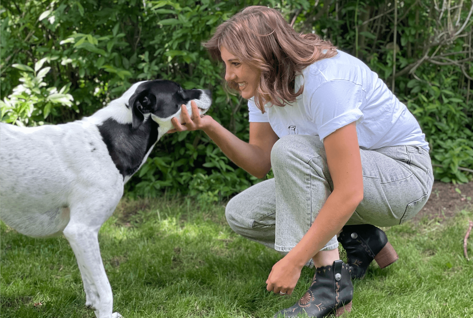 Playing with my dog, Sherpa